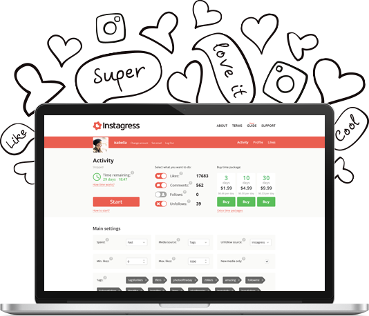 Instagress — Instagram bot for like, comment, follow, unfollow Instagress — Instagram bot for like, comment, follow, unfollow - 534 x 458 png 85kB